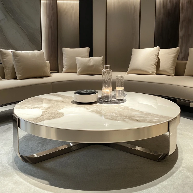 Marble And Metal Coffee Table